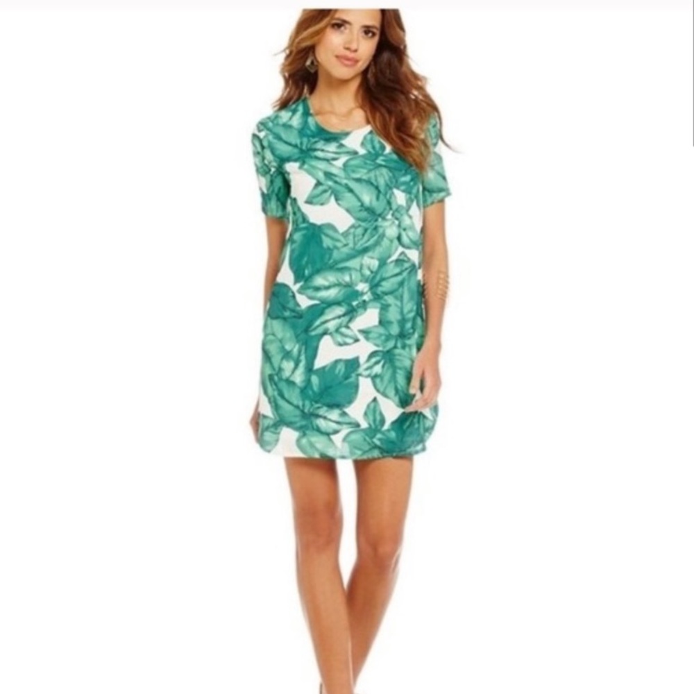 Gianni Bini Amanda Palm Print Shift Dress